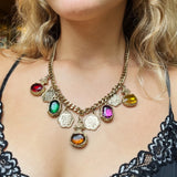 Vintage Charm Necklace with Faux Gemstone Detail