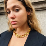 Vintage Chunky Gold Chain with Textured Links
