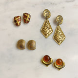 Vintage Givenchy Amber and Gold Earrings