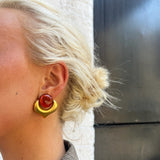 Vintage Givenchy Amber and Gold Earrings