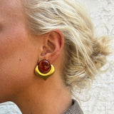 Vintage Givenchy Amber and Gold Earrings