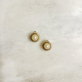 Vintage Faux Starburst and Pearl Clip On Earrings